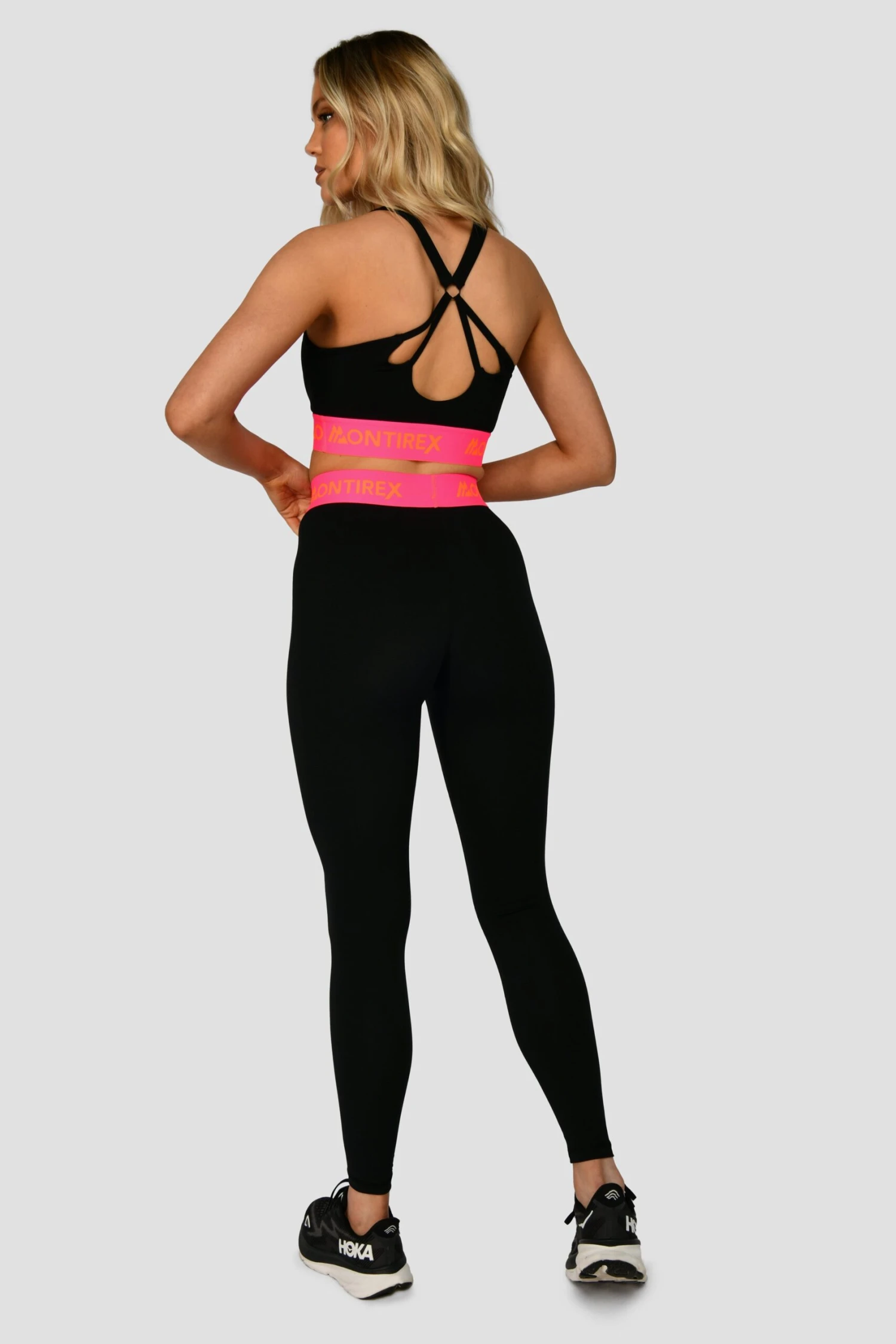 Icon Contrast Legging - Black/Neon Pink/Fiery Orange