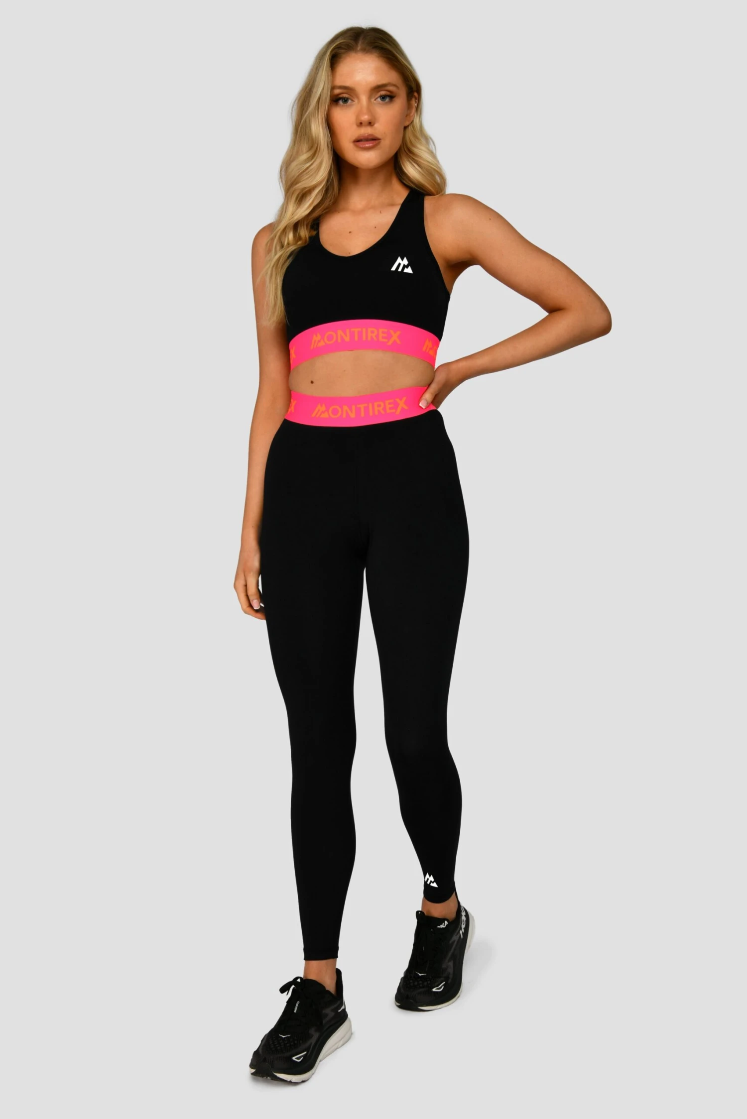 Icon Contrast Legging - Black/Neon Pink/Fiery Orange