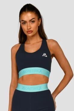 Icon Contrast Sports Bra - Midnight Blue/Arctic Blue/Neon Sky