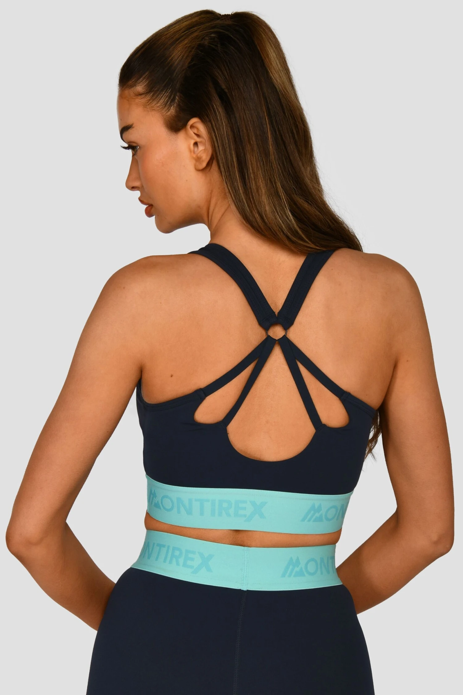 Icon Contrast Sports Bra - Midnight Blue/Arctic Blue/Neon Sky