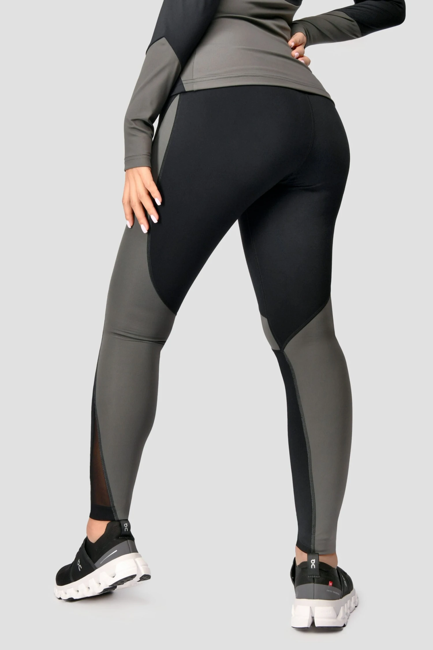 Power Panelled Legging - Black/Dark Slate Grey