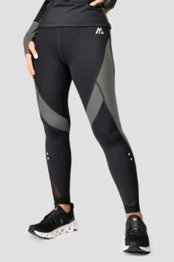 Power Panelled Legging - Black/Dark Slate Grey