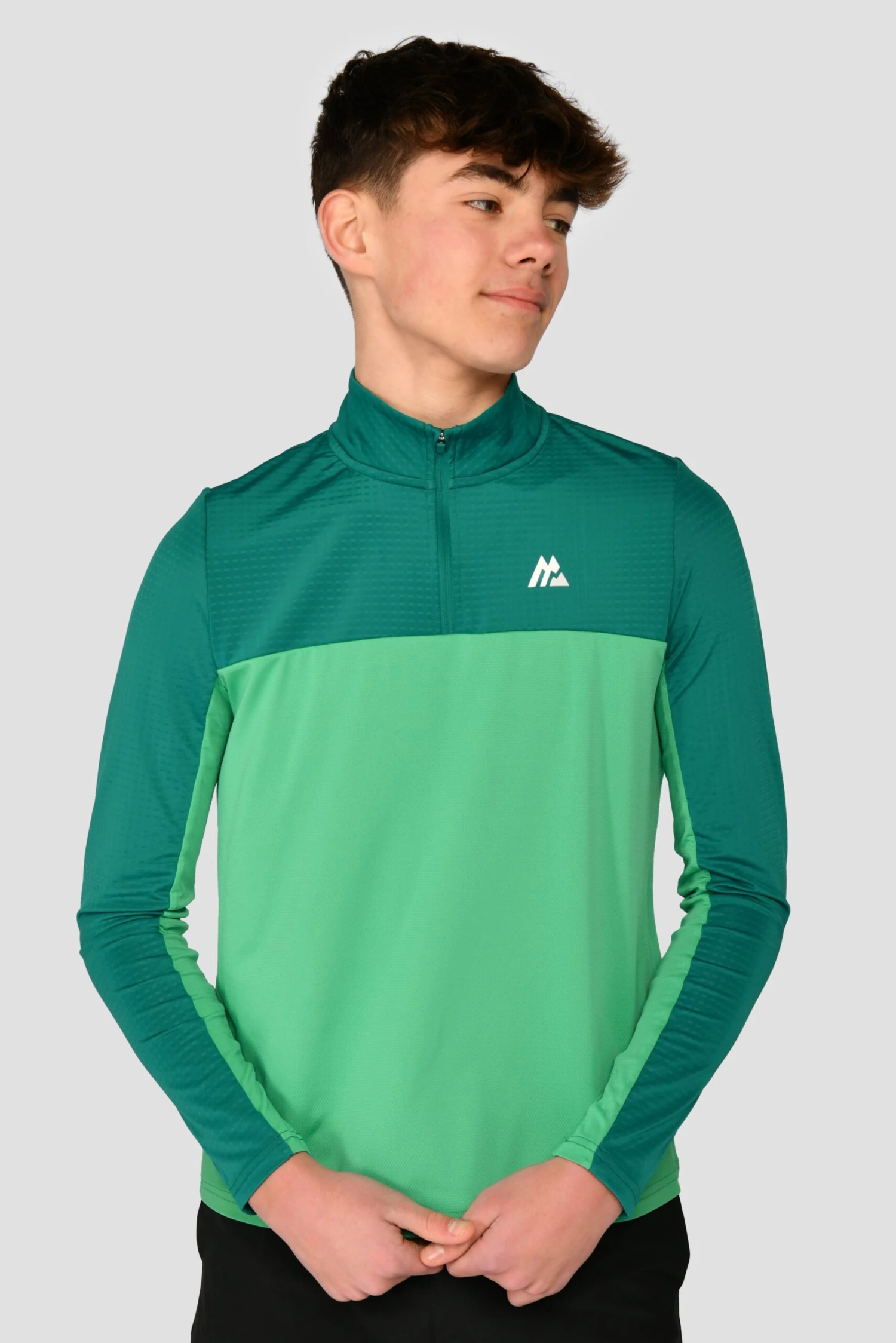 Junior Rush 1/4 Zip - Mountain Meadow/Deep Sea