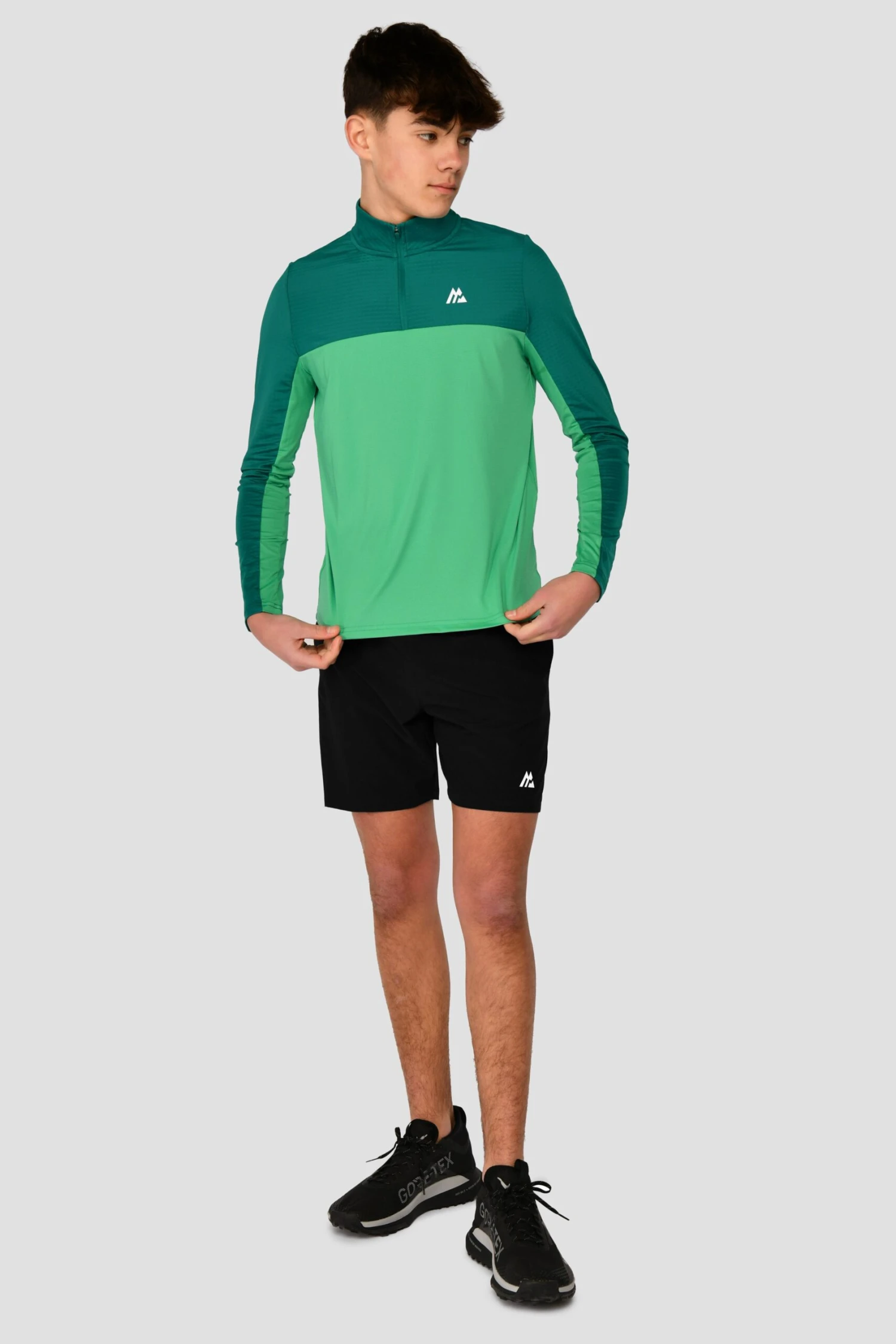 Junior Rush 1/4 Zip - Mountain Meadow/Deep Sea