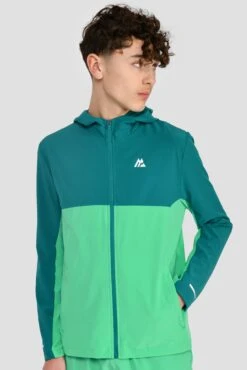 Junior Rush Running Jacket - Mountain Meadow/Deep Sea