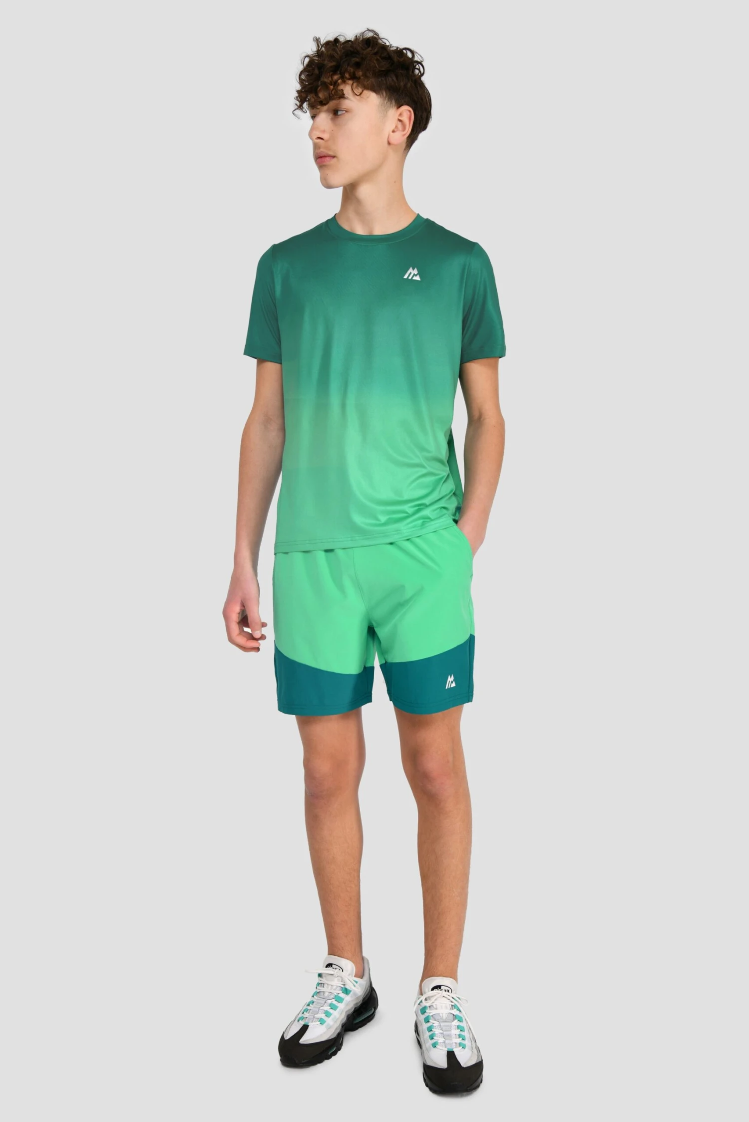 Junior Track Fade T-Shirt - Deep Sea/Mountain Meadow