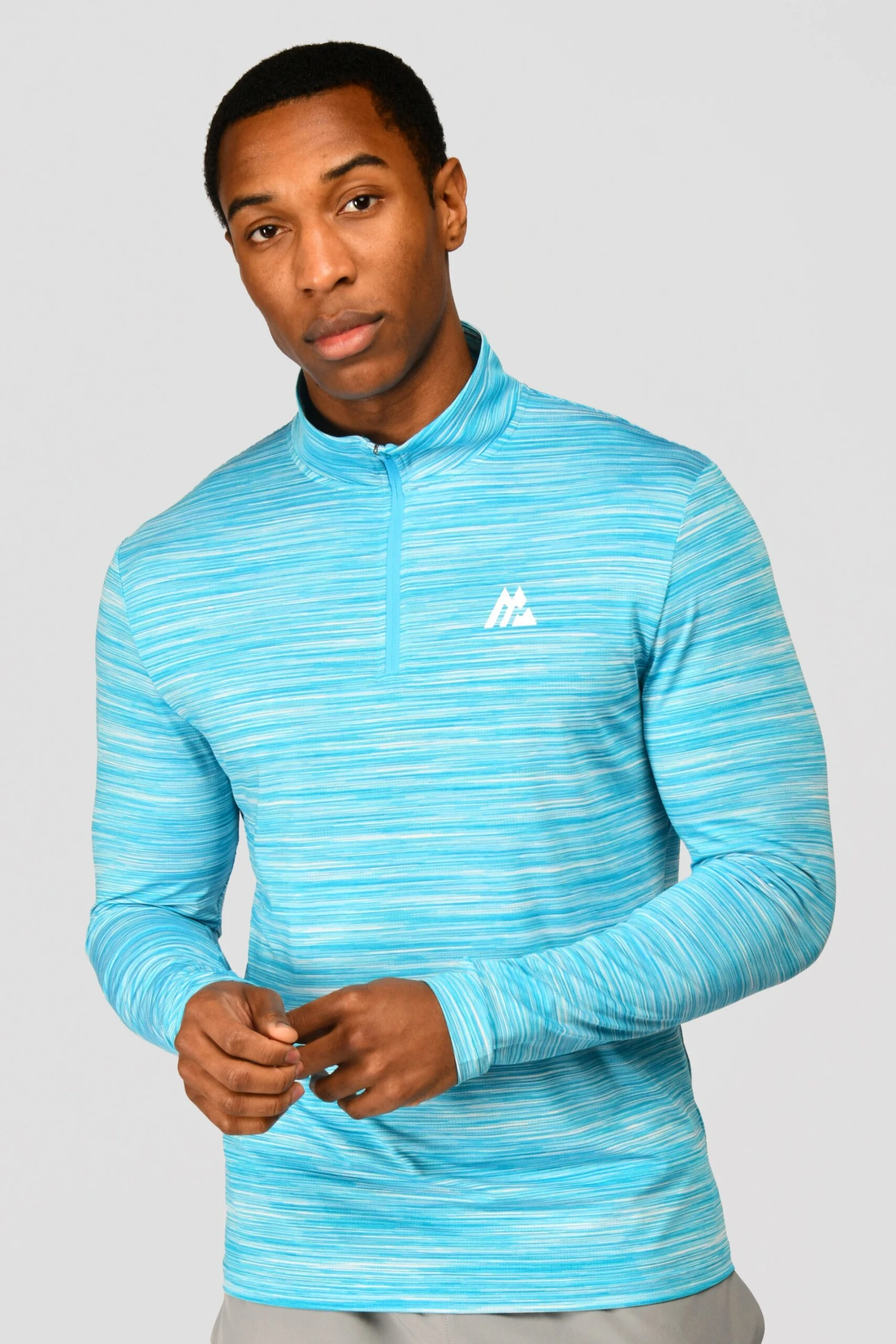 Trail 2.0 1/4 Zip - Neon Blue/White