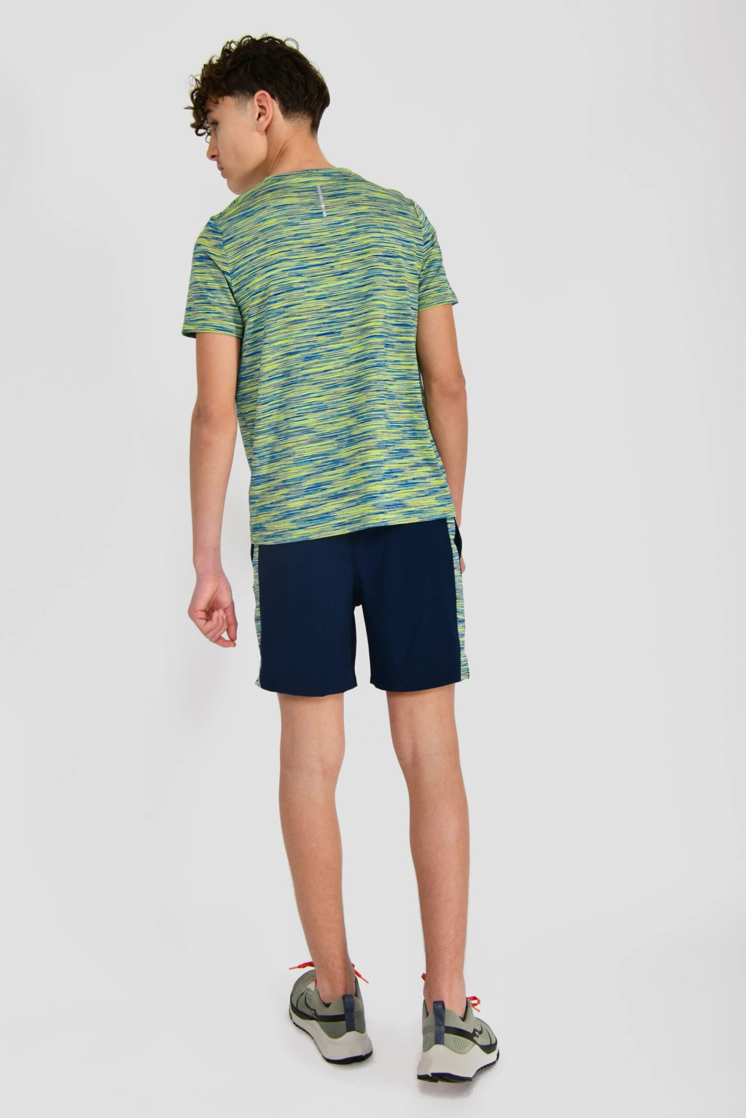 Junior Trail Panel Short - Navy/Neon Blue/Lime