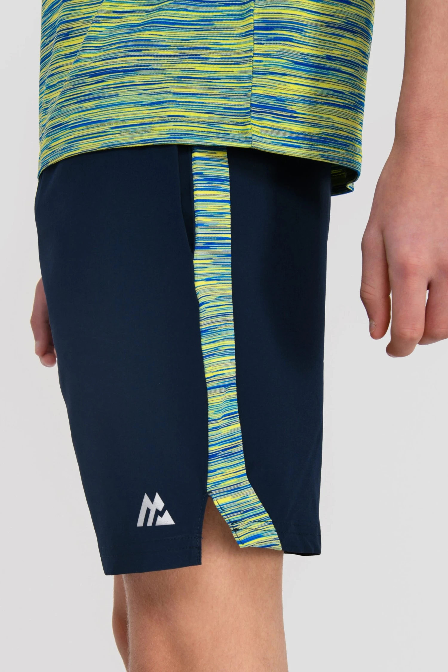 Junior Trail Panel Short - Navy/Neon Blue/Lime