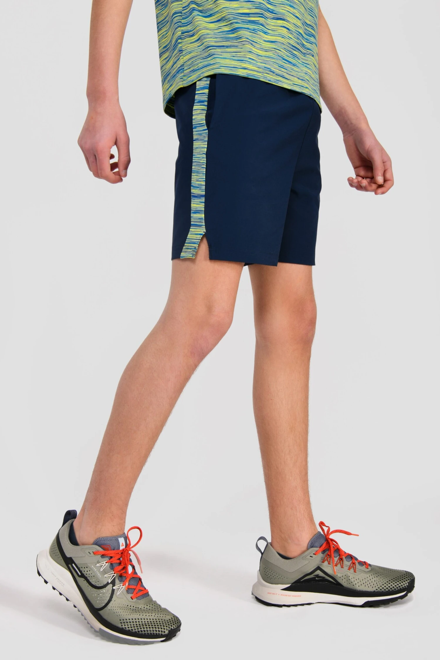 Junior Trail Panel Short - Navy/Neon Blue/Lime