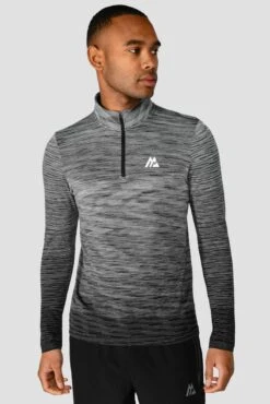 Trail Seamless 1/4 Zip - Black/Grey Multi